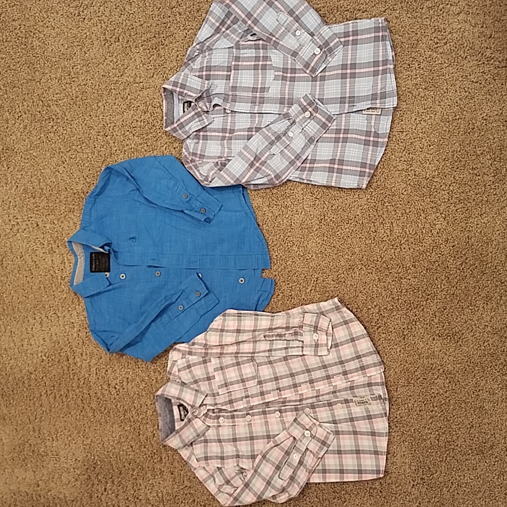 Boys size 5 dress shirts.  OshKosh and Calvin Klein